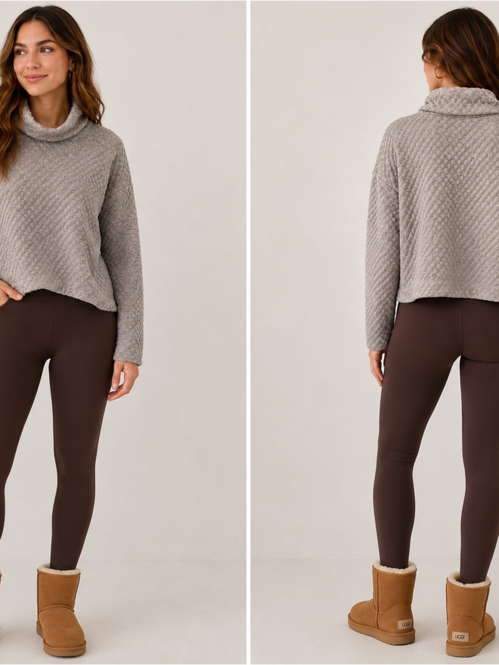 Apana Textured Cream Cowl Neck Sweater​​​